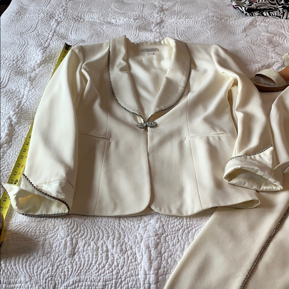 Ivory suit with bling
